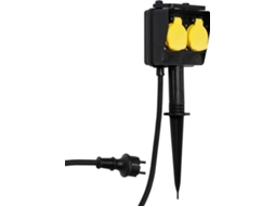 Extensão Exterior 6T VIVANCO Jardim 2T Ip44 3M (Preto)