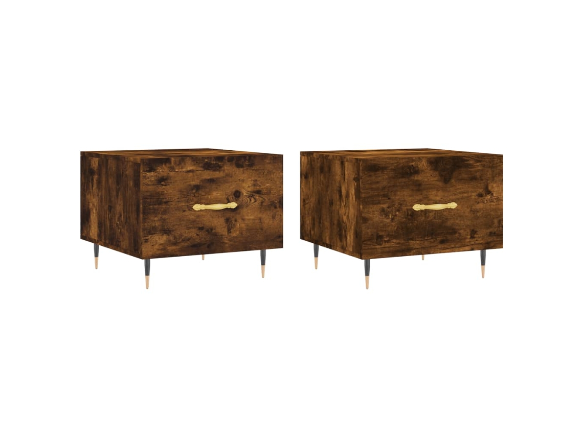 Conjunto de Mesa Centro 2 Pcs Madeira Processada Cor Fumado MAISON EXCLUSIVE (50x50x40 cm)
