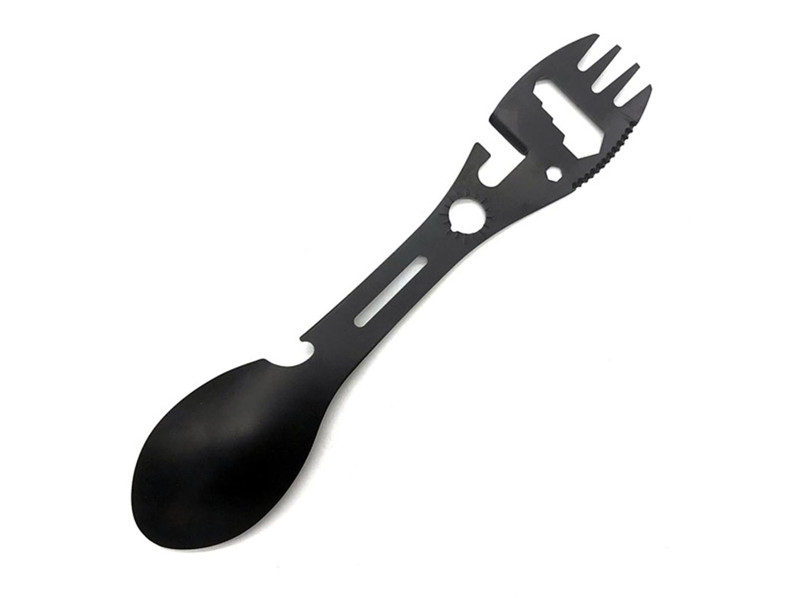 Colher Garfo Multifuncional Inox Camping 10 em 1