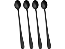 Conjunto De 4 Colheres De Chá Gelado Com Cabo Longo De 23 Cm (9 Polegadas), Para Coquetel