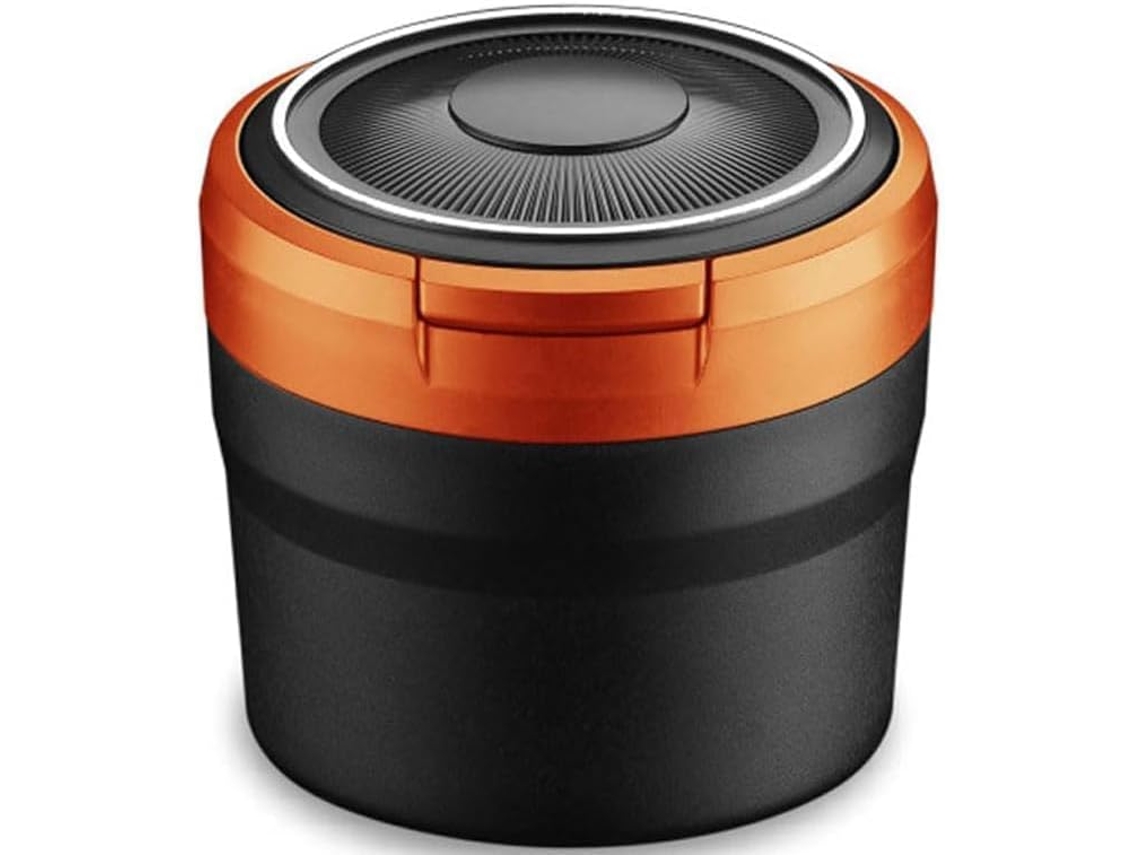 Cinzeiro Para Carro Para Tesla Model S 2016-2022, Cinzeiro Multifuncional Removível Com Tampa E Luz, Laranja.