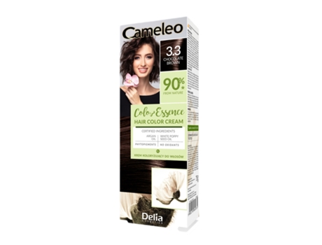 Professional Hair Cream, 3.3 Chocolate Brown, 75g Rich, Long Lasting Color Formula Cameleo