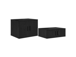 Conjunto 2 Armário De Arrumação Vidaxl Preto Derivados De Madeira (118 X 41 X 40 Cm)