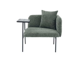 Poltrona Individual Moderna Com Mesa Auxiliar E Arrumação - Verde Esmeralda