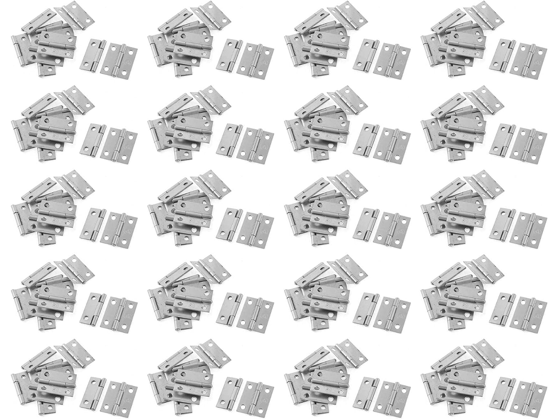Dobradiças Retangulares Dobráveis Para Portas De Armários E Closets, 1, 5 Polegadas, Pacote Com 200 Peças