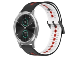 Pulseira Garminmove Luxe De 20 Mm, Silicone Respirável Tricolor, Preta, Branca E Vermelha., Acabamento Moderno