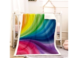 Manta com Estampa de Linhas em Sete Microfibra 150x200cm