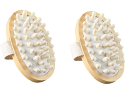 Conjunto De Escova Banho Mikinona 2 Peças Com Almofada Para O Corpo, Escova De Limpeza Macia Para O Corpo E Costas