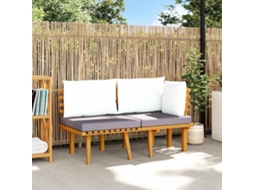 Vidaxl 2 Pcs Conjunto Lounge De Jardim C/ Almofadões Acácia Maciça