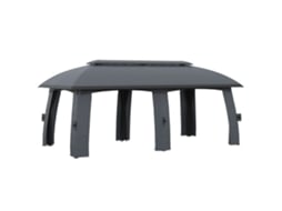 Tenda Jardim 3x6 M Com Teto E Paredes Duplas, Mosquiteiros, Metal Galvanizado Cinza Escuro