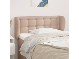 Cabeceira | Painel De Cama Cama Abas Couro Artificial 93x23x78/88 Cm Cappuccino