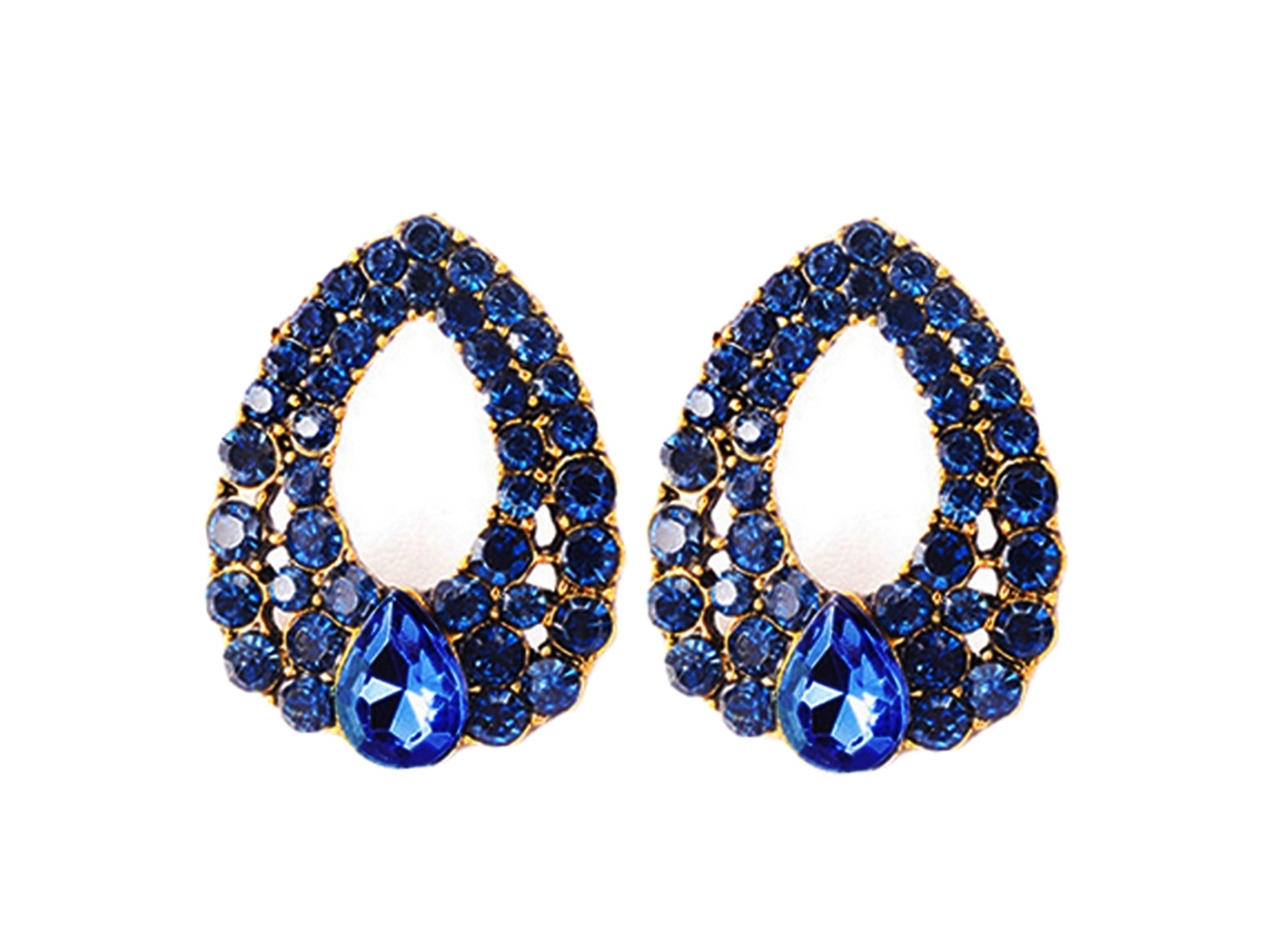 Brincos De Ouro Com Strass Decoração Elegante