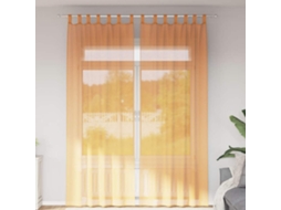 Vidaxl Cortinas De Voile Com Laços 2 Pcs Laranja 140x260 Cm