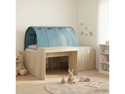 Vidaxl Cama Com Túnel 3 Unid. Carvalho Sonoma E Azul-claro