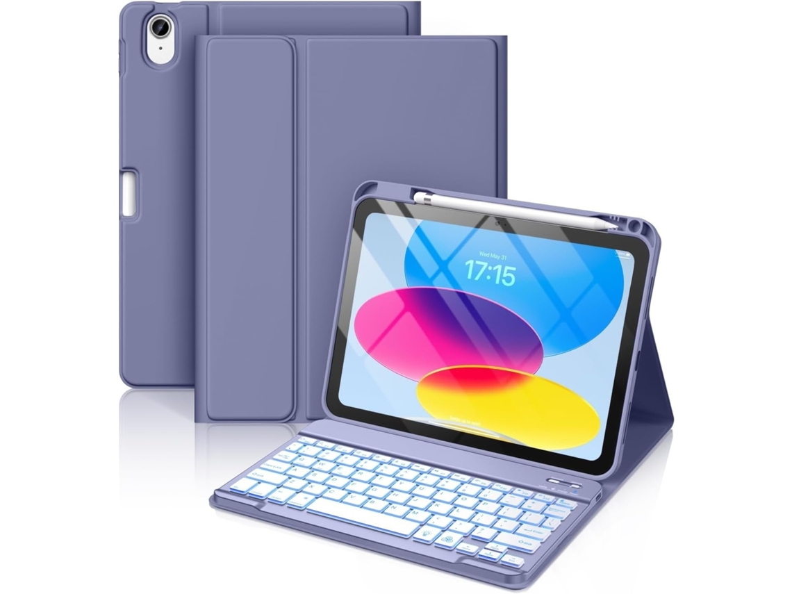 Capa Com Teclado Para Tablet Lurelia, Compatível Com Lápis E Retroiluminado (10,9 E 11", Teclado Bluetooth, Suporte Para Caneta
