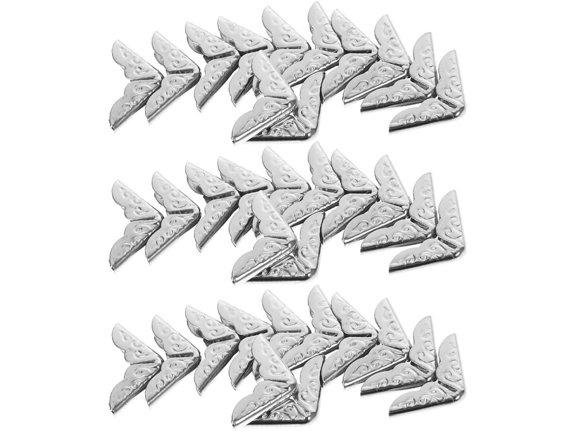 Lote De 40 Peças - Protège - Coins Em Metal Vintage Argenté Para Álbuns De Scrapbooking E Carnets