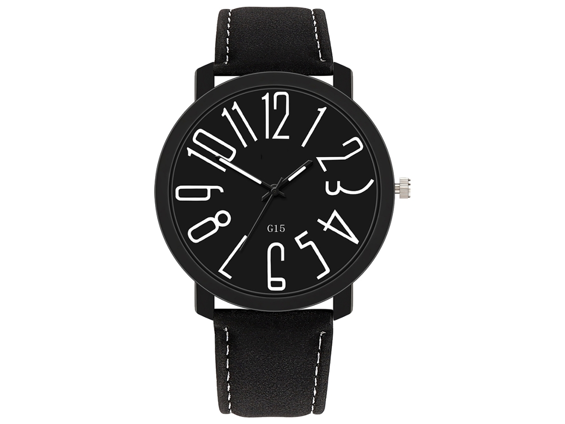 Relógio de Quartzo com Pulseira de Couro Pu Estilo Simples Fashion para Homens 3