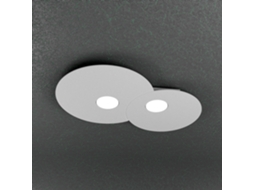 Luminária De Teto Redonda Toplight De 2 Luzes Cloud Com Soquete Gx53, Estrutura Cinza, Design Moderno 50x35x3cm Top Light