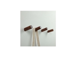Ganchos De Parede De Madeira, Ganchos Para Roupa, Chapéus, Bolsas, Decoração, Porta De Entrada - 4 Peças Em Faia (castanho Nogueira, 6 Cm)