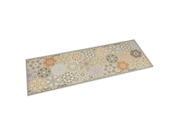 Vidaxl Tapete Cozinha Lavável 45x150 Cm Veludo Padrão Hexagonal Pastel