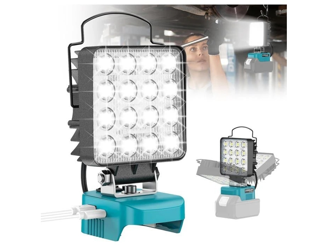 Lanterna De Trabalho Led 48w 800 Lm Recarregável Usb