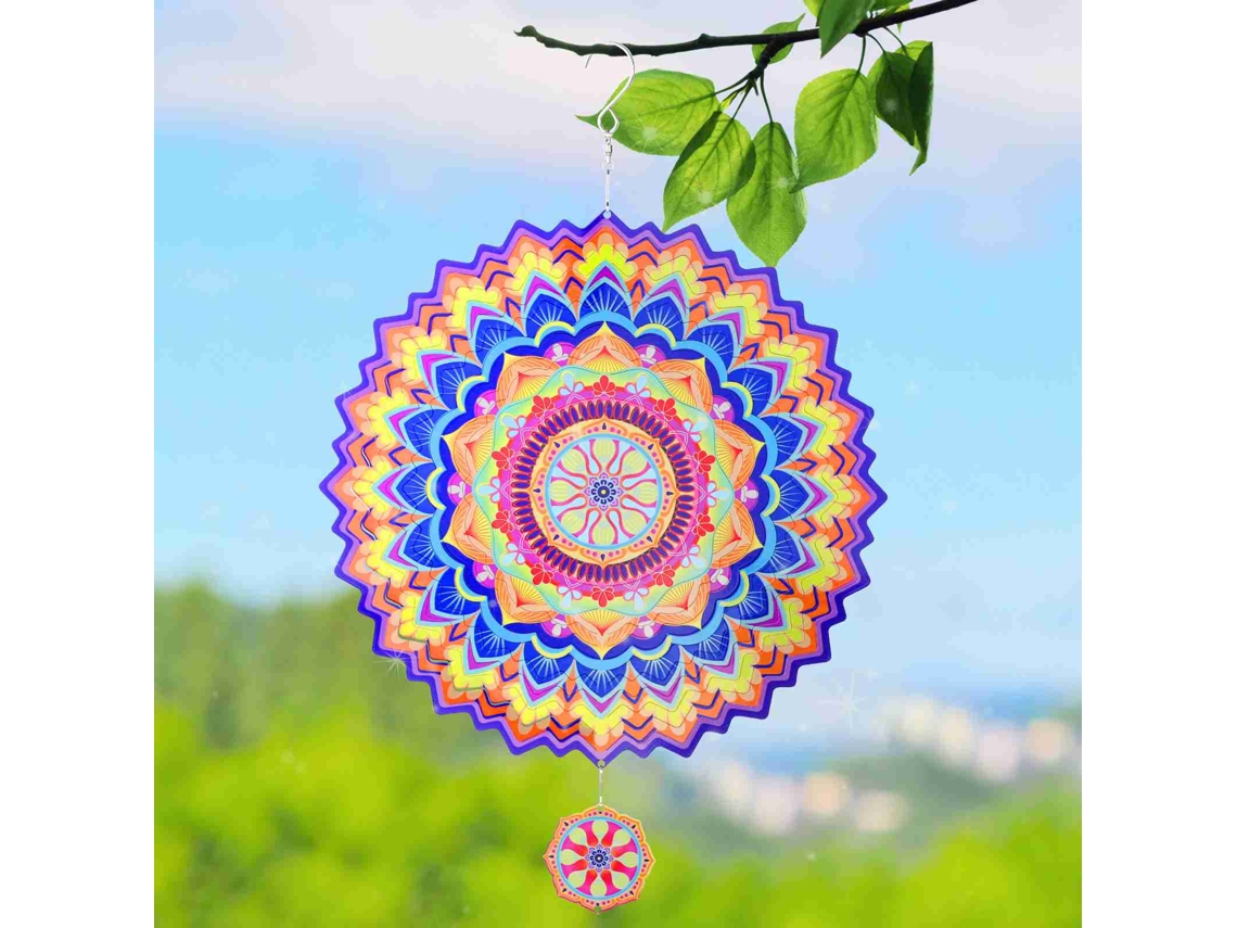 Girador De Vento 3d Jardim Aço Inoxidável Colorido Com Gancho