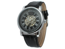 Reloj Mecánico Automático Hombre Impermeable Forsining Pulsera (negro Plata)