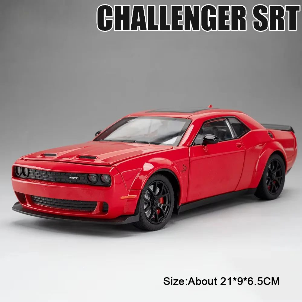 (vermelho Hellcat) Escala 1:24 - Miniatura De Carro Esportivo Em Liga Metálica - Som E Luz