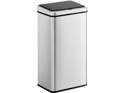 Lixeira Sensor 50l 35,5 X 26 X 67 Cm Em Aço Inox Automática Com Fechamento Suave E Sensor Prata