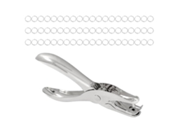 Perfurador De Metal Ergonômico Com 100 Argolas Metálicas Fichário E Alicate Redondo 3mm Gerenciamento Documentos