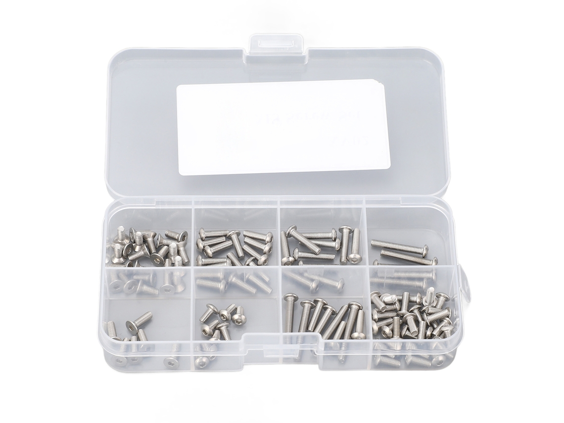 Mali conjunto de Parafusos Hexagonais de Aço Inoxidável M3 para Carro Rc Xv 02 Kit com 101 Peças