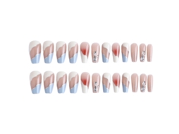 Tips para Unhas em Estilo de Desmontagem com Efeito de Gelo Modelo By78 em Prateado