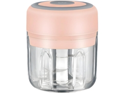 Mini Picador De Alho Elétrico, 250 Ml, 3 Lâminas, Usb Recarregável, Para Legumes, Pimentões, Rosa
