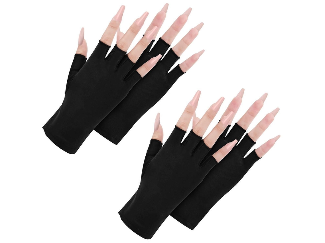 Luvas Uv para Gel Unhas preto, 2 Par de Proteção Manicures, Anti Secador Manicures Lâm Padas Unhas, Cuidados GOKOCO