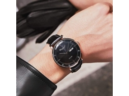 Lurelia Relógio Mecânico Masculino, Automático, Data/calendário, Couro, Resistente À Água, Dourado, Castanho
