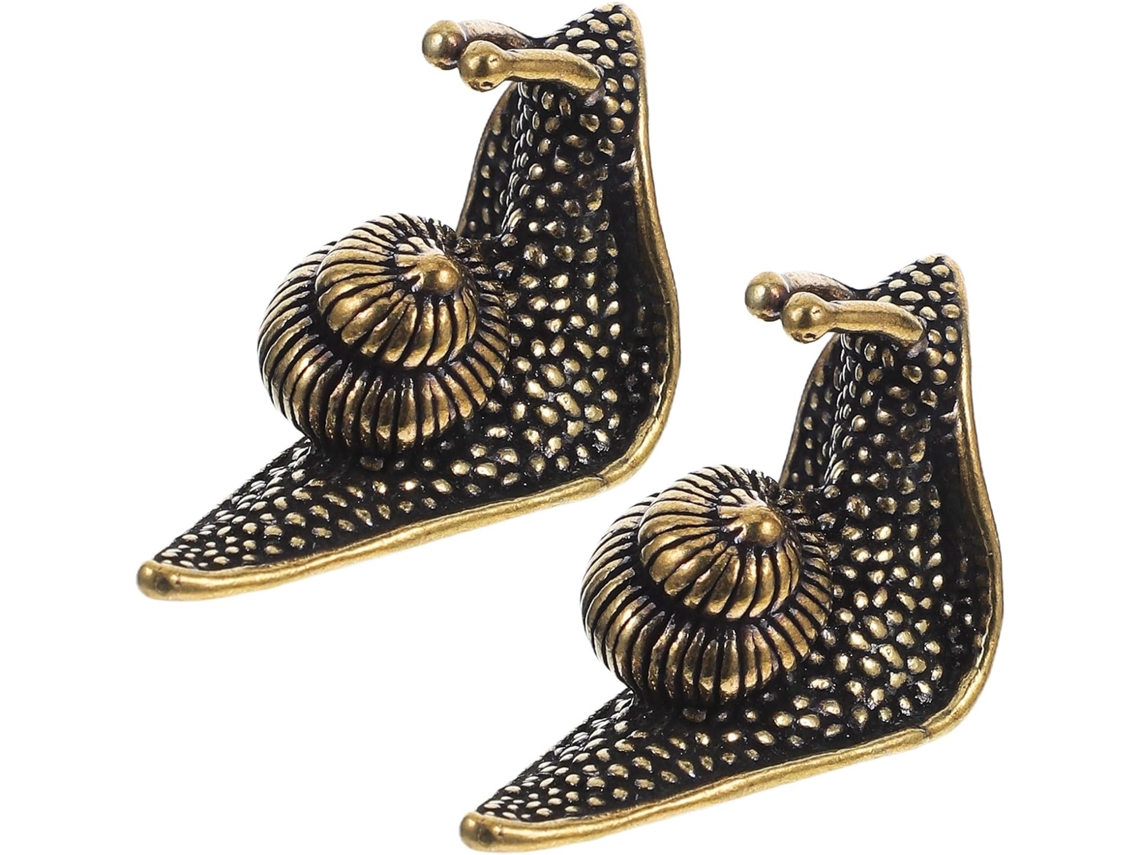Conjunto 2 Peças Decoração Multifuncional Latão Formato Caracol Estar Design Elegante Estável Acessórios GOKOCO