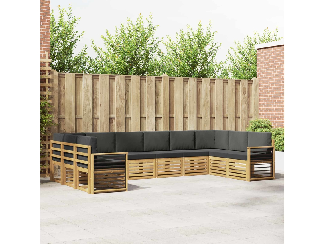 Vidaxl Conjunto De Sofás Para Exterior 10 Unid. Branco E Antracite