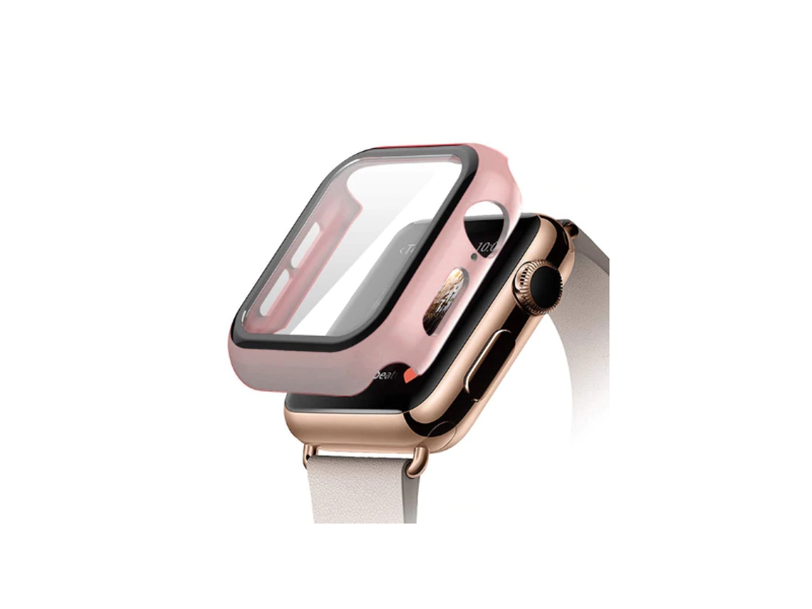 Capa protetora de cristal rosa Gift4me para Apple Watch Series 11 42 mm