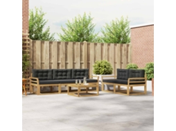 Vidaxl Conjunto De Sofás Para Exterior 6 Unid. Branco E Antracite