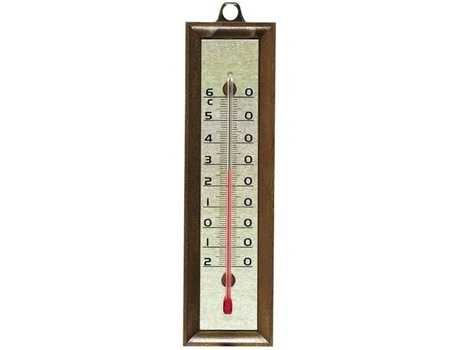 Termômetro De Plástico Imitação De Madeira Stil Placa De Alumínio 155 X 42 Mm