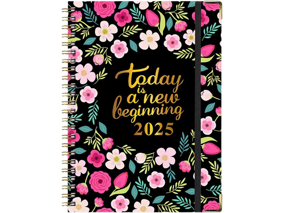 Agenda Diária 2025, De Compromissos| Calendário Mensal Com Estampa Floral- Janeiro De A Dezembro De, De,