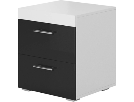 2 Mesas de Cabeceira MÓVEIS BONITOS Ciro (Branco e Preto - Melamina - 45x40x50 cm)