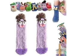 2026 calcetines Monstruo Cálidos Peludos de Felpa Coral, 3d Divertidos para Navidad Y Regalo, Talla 6 10 Mujer