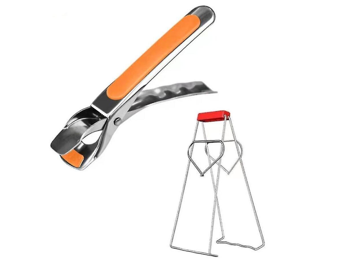 Pinza Antideslizante de Acero Inoxidable Anticaliente para Asaderas Freidoras de Aire Y Utensilios de Cocina Laranja