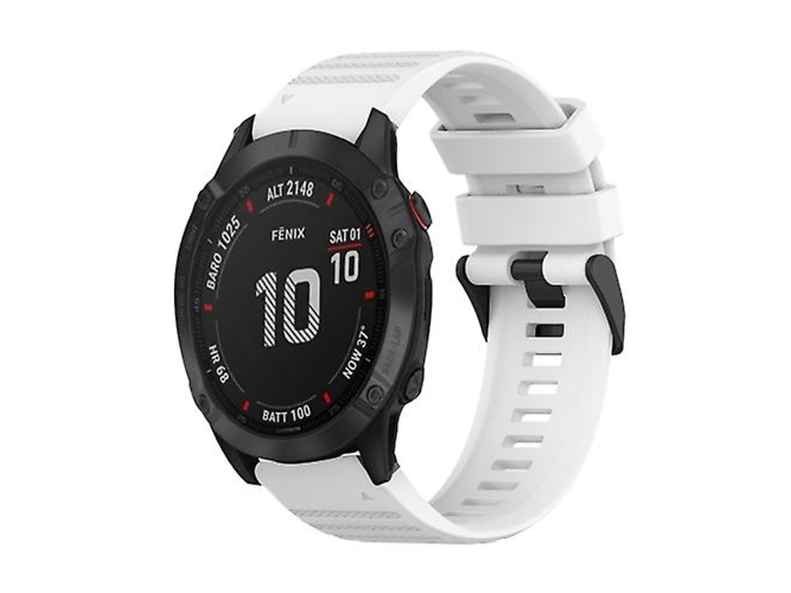 Bracelete de Smartwatch para Garmin Fenix 6 Gps 22Mm Pulseira de Relógio de Silicone de Textura Horizontal com Ferramenta de Remoção Branca VENISYMLIS