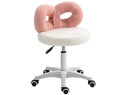 Banco Cor Rosa e Creme 50x50x63-77 cm Homcom