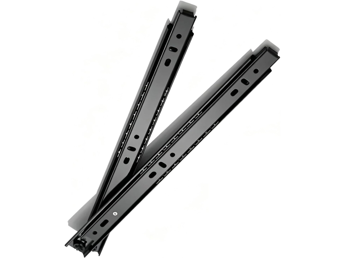 Trilho Deslizante De Rack Teclado 1par, Corredores De Gaveta Gabinete, Preto, Metal, Rolamento De Esferas, Despeje
