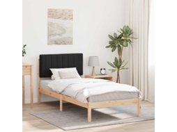 Vidaxl Estrutura De Cama Com Cabeceira Estofada Natural E Preto