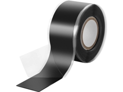 Cinta De Silicona Autoamalgamante 2x3m, 25mm De Largura, Preta, Impermeável E Isolante