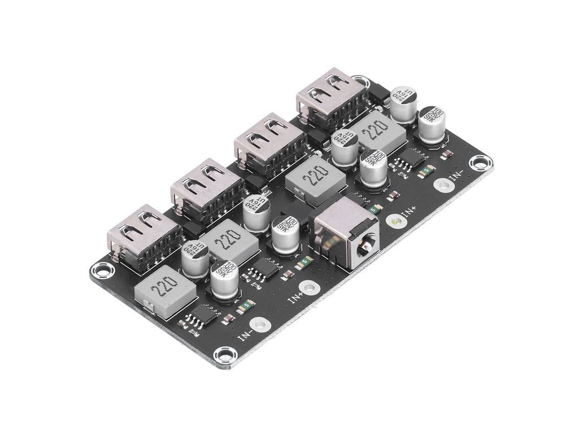 Módulo Conversor Buck DC com Placa de Carga Rápida USB QC3.0 4 Vias para Móveis
